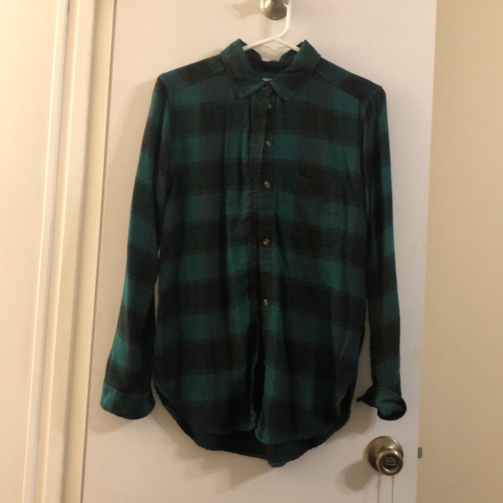 Green Button Down